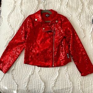 Girls Red Sequin Jacket 6X